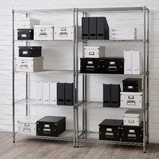 5 Tier Light Duty Chrome Wire Shelving Unit - H1500 x W350 x D350mm