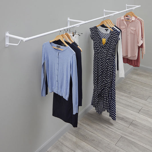 3m White Heavy Duty Wall-Mounted Hanging Clothes Rail