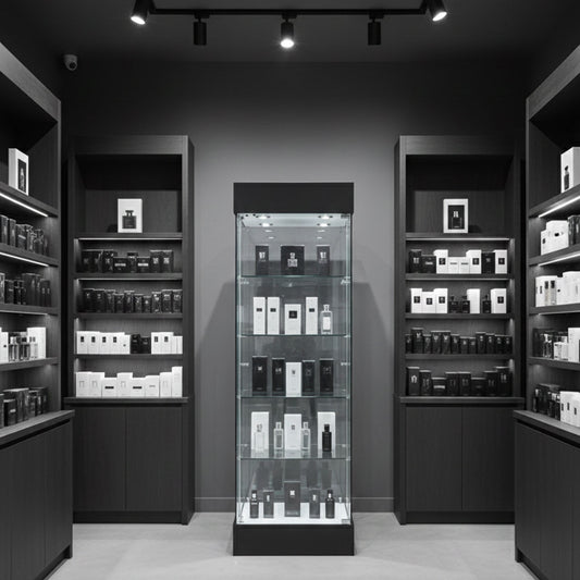 Skyline 360 Black Frameless Tower Showcase - All Glass Display - Single Door