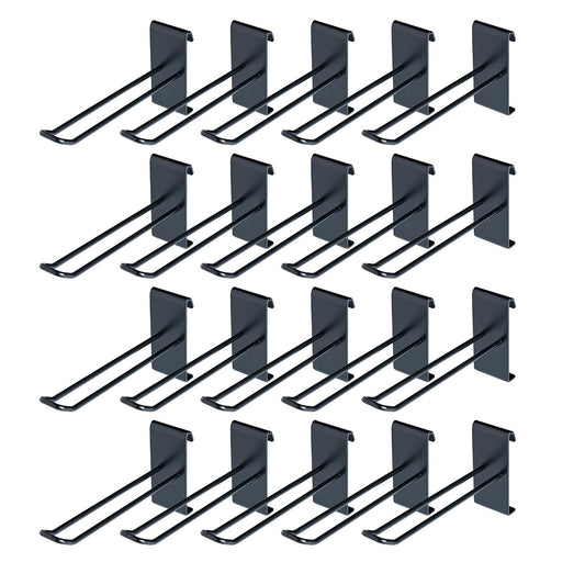 Black Euro Hook For Grid Mesh Panels - 6 Inch - Pack of 20