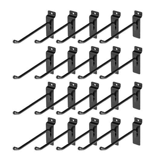 Black Single Prong Slatwall Hook - 150mm - 6 Inch - Pack of 20