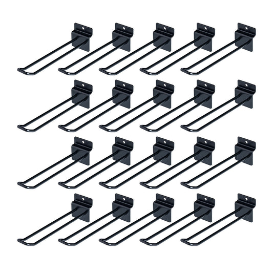 Black Slatwall Euro Hook - 150mm - 6 inch - Pack of 20
