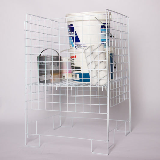 White Rectangle Collapsible Dump Bin With Adjustable Base