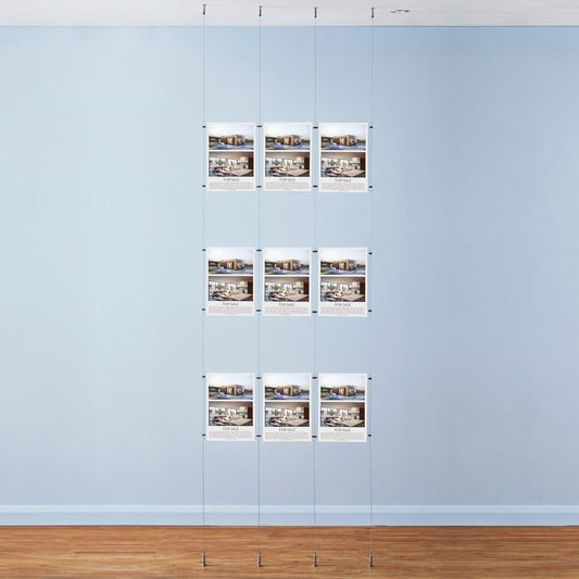 Satin Ceiling-to-Floor Cable Display Kit - A3 Portrait