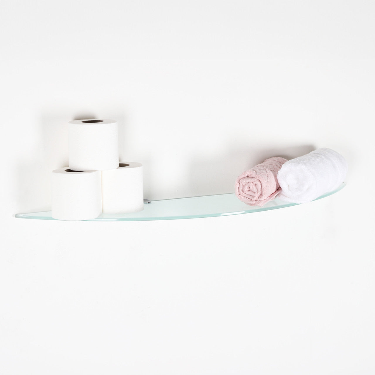 Frosted Half Moon Glass Shelf - 8mm Thickness - 900mm x 200mm