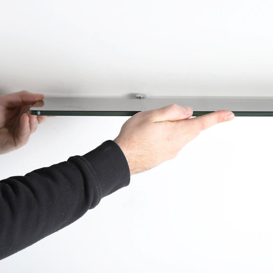 Black Rectangle Glass Shelf - 8mm Thickness