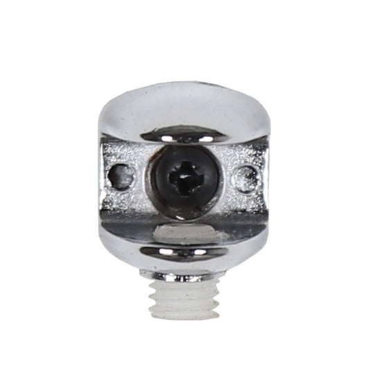 Pair of Chrome Wall-fix Clips for Wall-Mounted Shelves