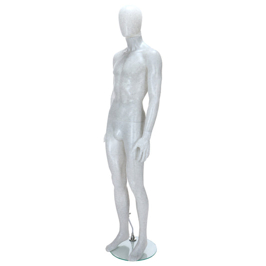 Trance Faceless Mannequin - Male - White 'Salt n Pepper' Finish