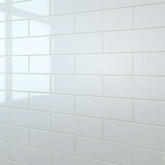 White Large Brick Wall Panel
