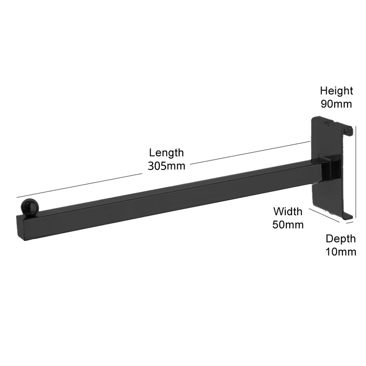 Black Forward Display Arm For Grid Mesh Panels