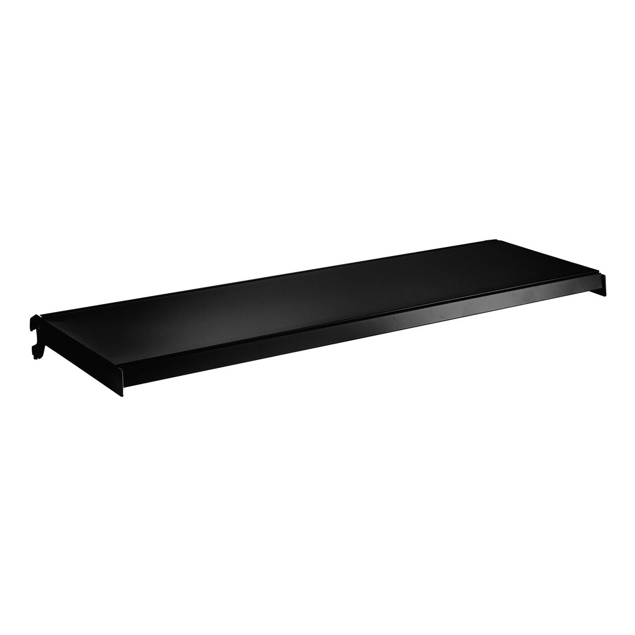 Trade & Exhibition Stand - Black Retail Shelving Wall Unit - Perforated Back Panels with 32 Hooks - H2100mm