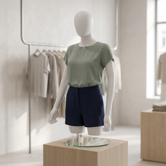 Female torso in a womenswear boutique