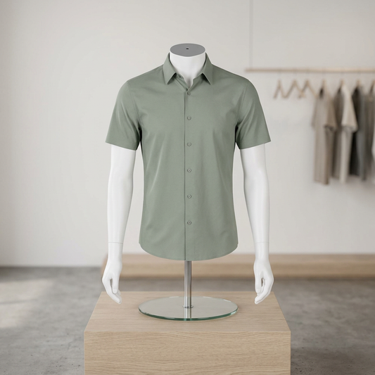Male half-form mannequin in a menswear boutique