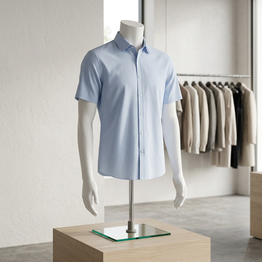 Male half-form on square stand in a menswear boutique