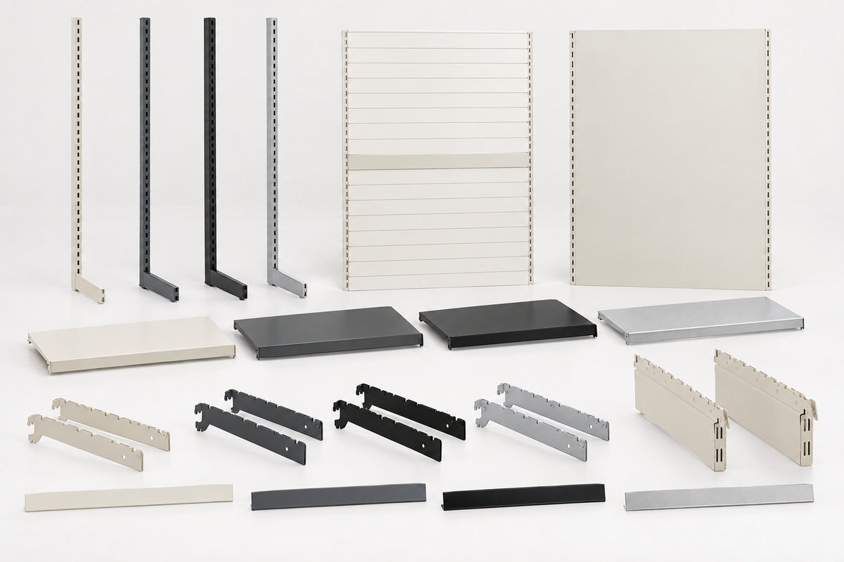 Rebuilt retail shelving components image