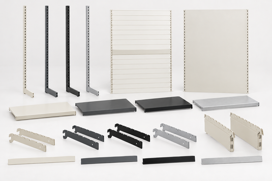 Rebuilt retail shelving components image