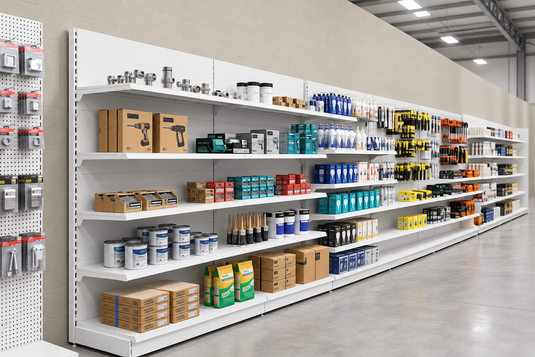 White Retail Shelving