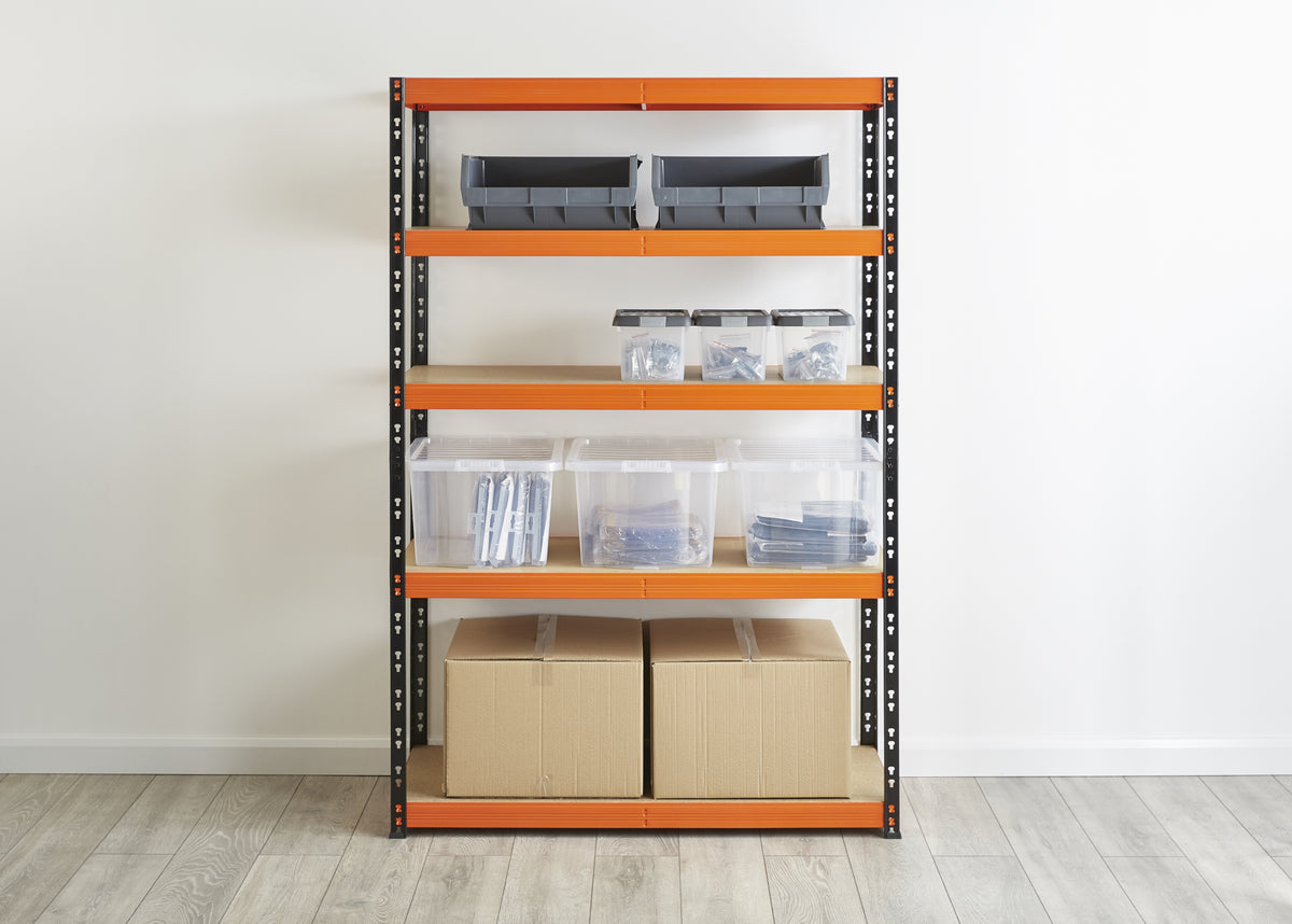 Black & Orange Industrial Shelving