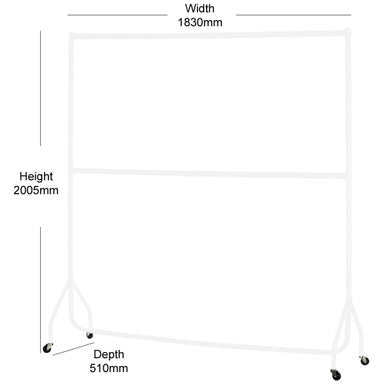 2-Tier Gloss White Heavy-Duty Clothes Rail