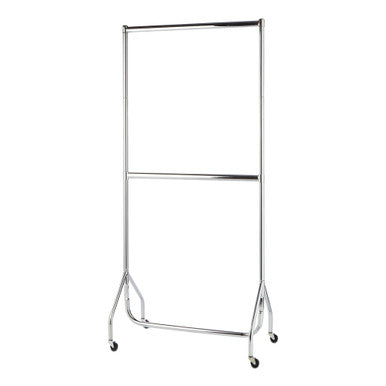 2-Tier Chrome Heavy-Duty Clothes Rail