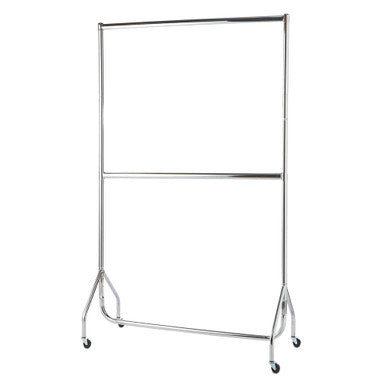 2-Tier Chrome Heavy-Duty Clothes Rail
