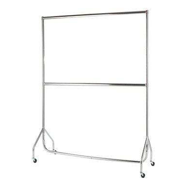 2-Tier Chrome Heavy-Duty Clothes Rail