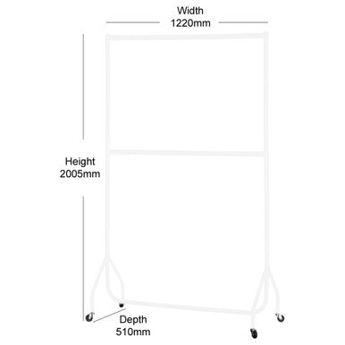 2-Tier Gloss White Heavy-Duty Clothes Rail