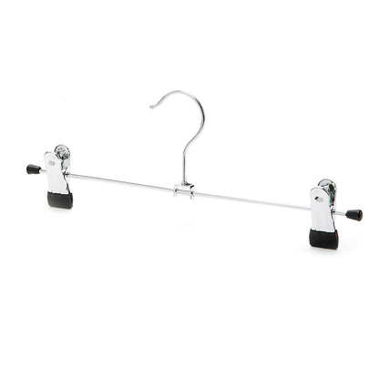 Chrome Metal Dual Adjustable Non-Slip Clip Straight Hangers - 30 cm