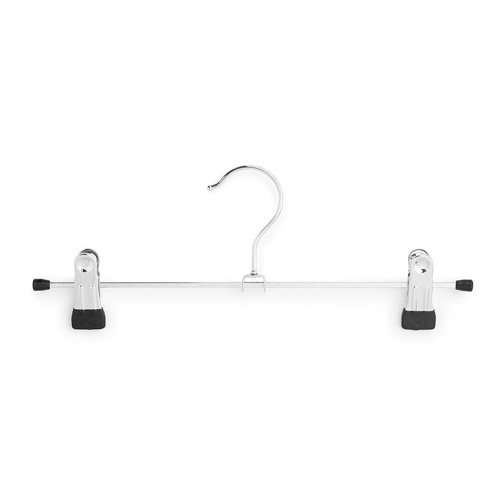 Chrome Metal Dual Adjustable Non-Slip Clip Straight Hangers - 30 cm