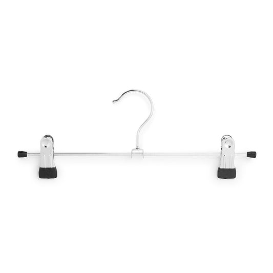 Chrome Metal Dual Adjustable Non-Slip Clip Straight Hangers - 30 cm