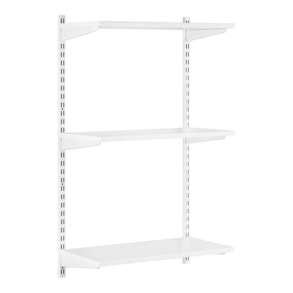 White Twin Slot Shelving Kit - H1000 x D300mm - 3 Shelves