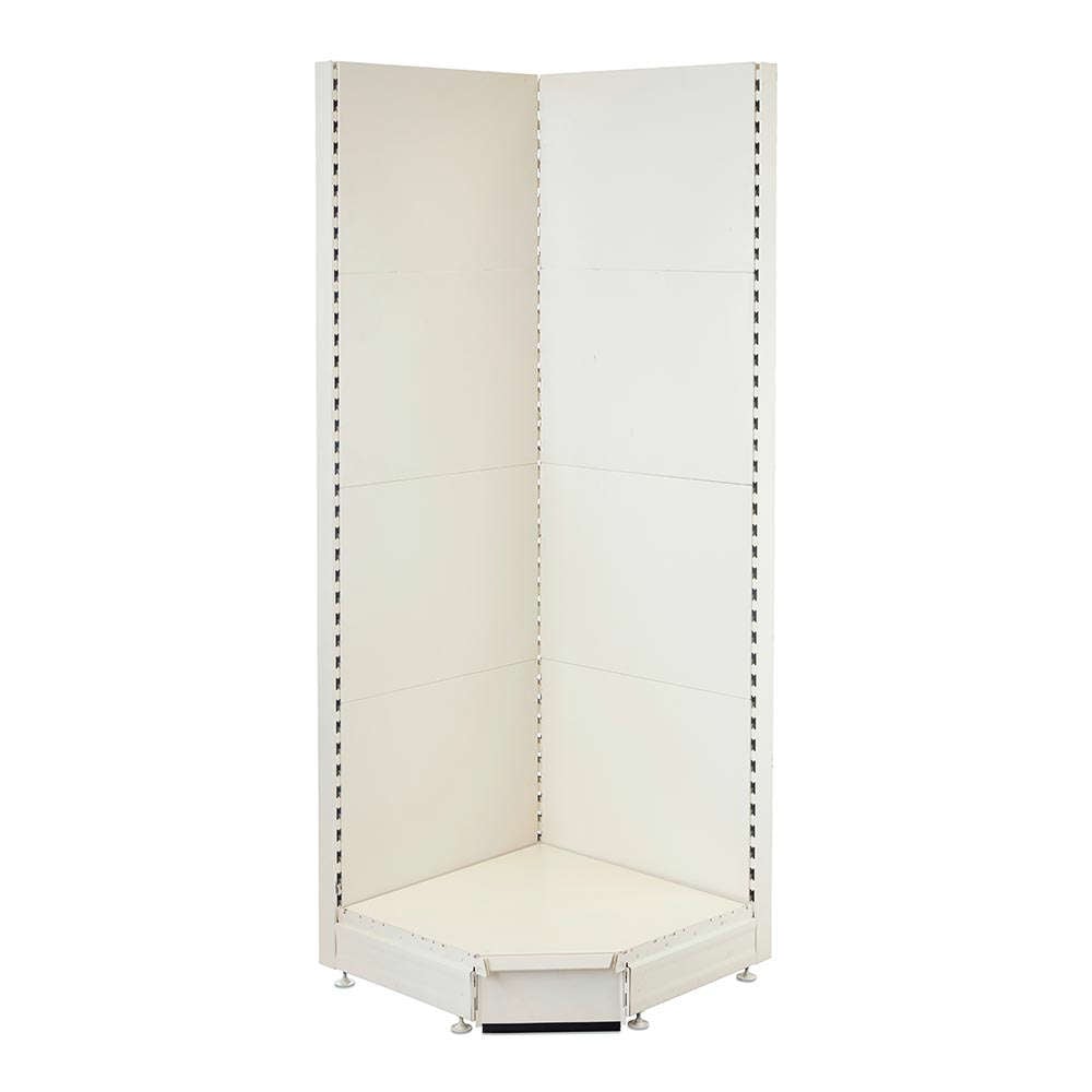 Jura White Retail Shelving 90 Deg. Wall Corner Unit - 1x Base Shelf - H2100mm