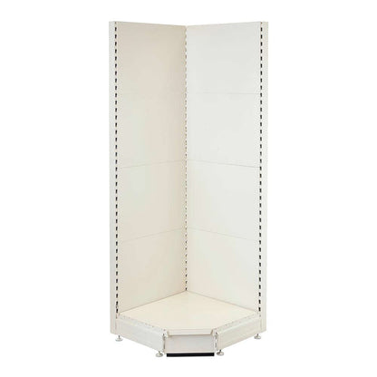 Jura White Retail Shelving 90 Deg. Wall Corner Unit - 1x Base Shelf - H2100mm