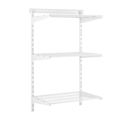 Flexx White Wire Shelf System - H1200mm - 3 Shelves