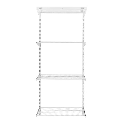 Flexx White Wire Shelf System - H1500mm - 4 Shelves