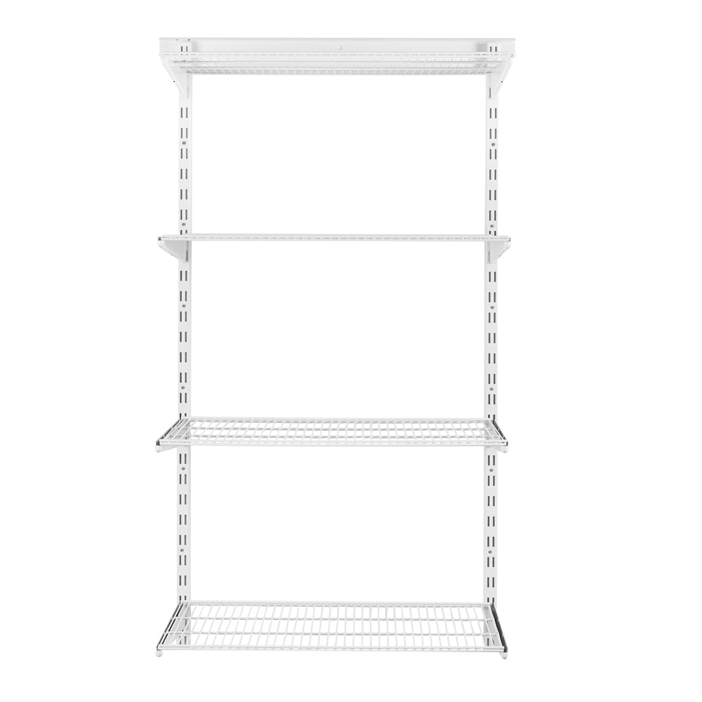 Flexx White Wire Shelf System - H1500mm - 4 Shelves