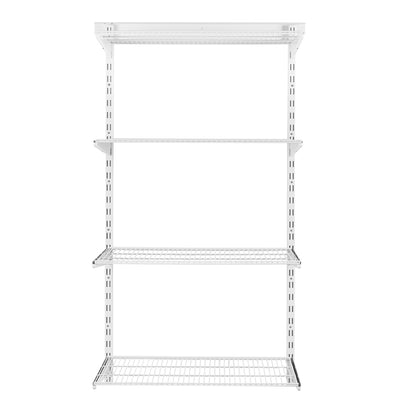 Flexx White Wire Shelf System - H1500mm - 4 Shelves