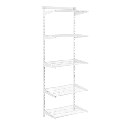 Flexx White Wire Shelf System - H2100mm - 5 Shelves