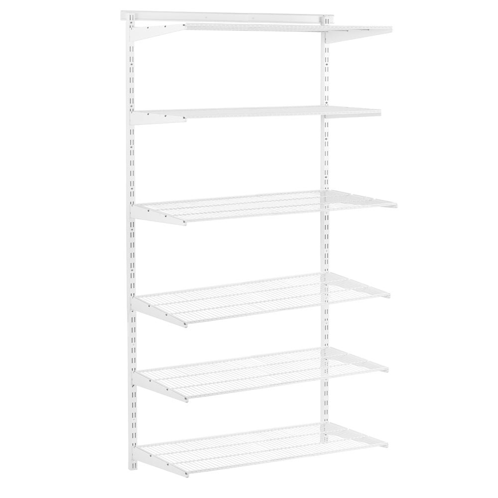 Flexx White Wire Shelf System - H2100mm - 6 Shelves