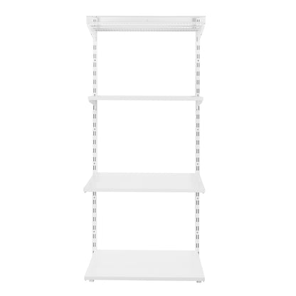 Flexx White Shelf System - H1500mm - 3x Wooden & 1x Wire Shelves