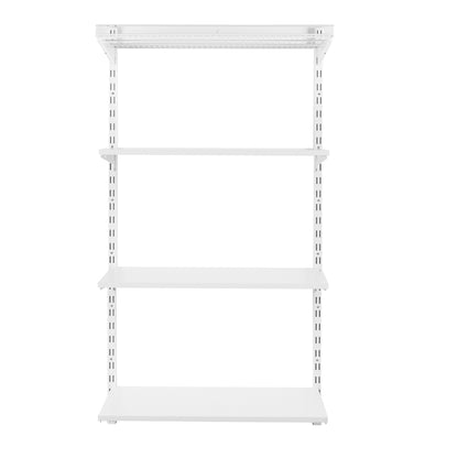 Flexx White Shelf System - H1500mm - 3x Wooden & 1x Wire Shelves