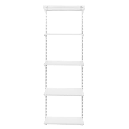 Flexx White Shelf System - H2100mm - 4x Wooden & 1x Wire Shelves