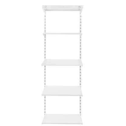 Flexx White Shelf System - H2100mm - 4x Wooden & 1x Wire Shelves