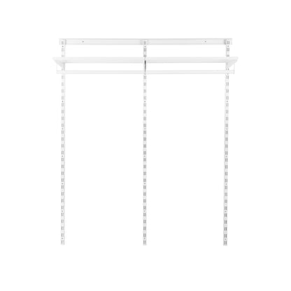 Flexx White Wooden Shelf System & Clothes Rail- H1500mm