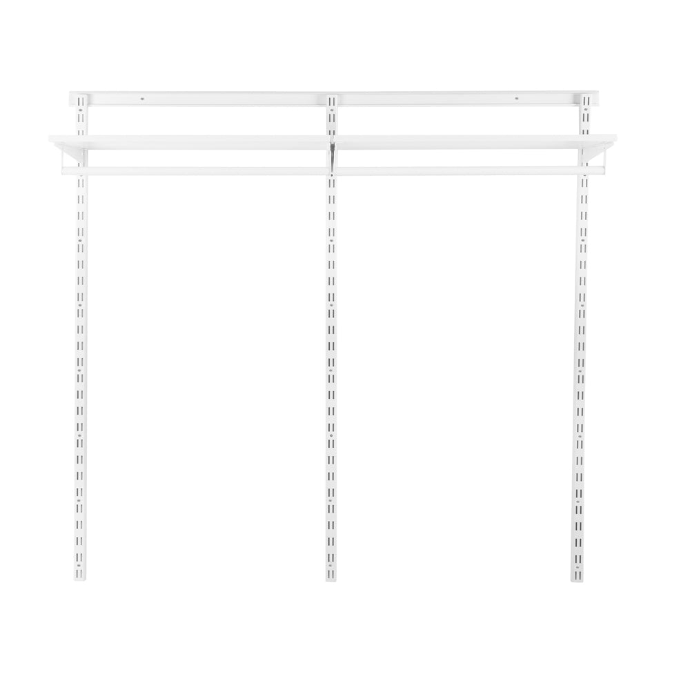 Flexx White Wooden Shelf System & Clothes Rail- H1500mm