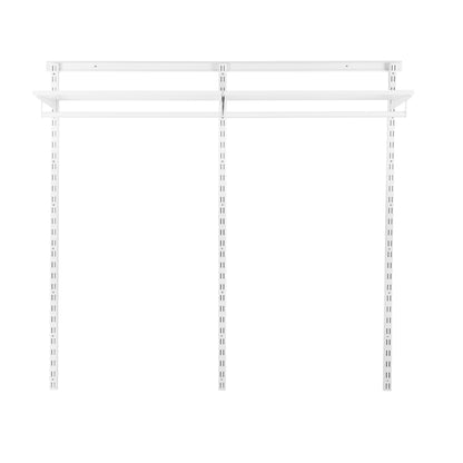 Flexx White Wooden Shelf System & Clothes Rail- H1500mm