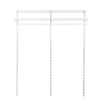 Flexx White Wooden Shelf System & Clothes Rail- H2100mm