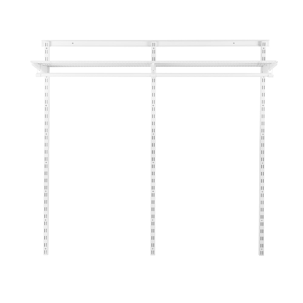 Flexx White Wire Shelf System & Clothes Rail- H1500mm