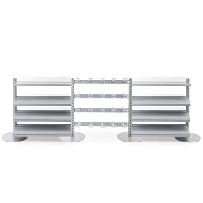 3 x Single Sided In-Queue Merchandising Bays with Shelves and Hooks