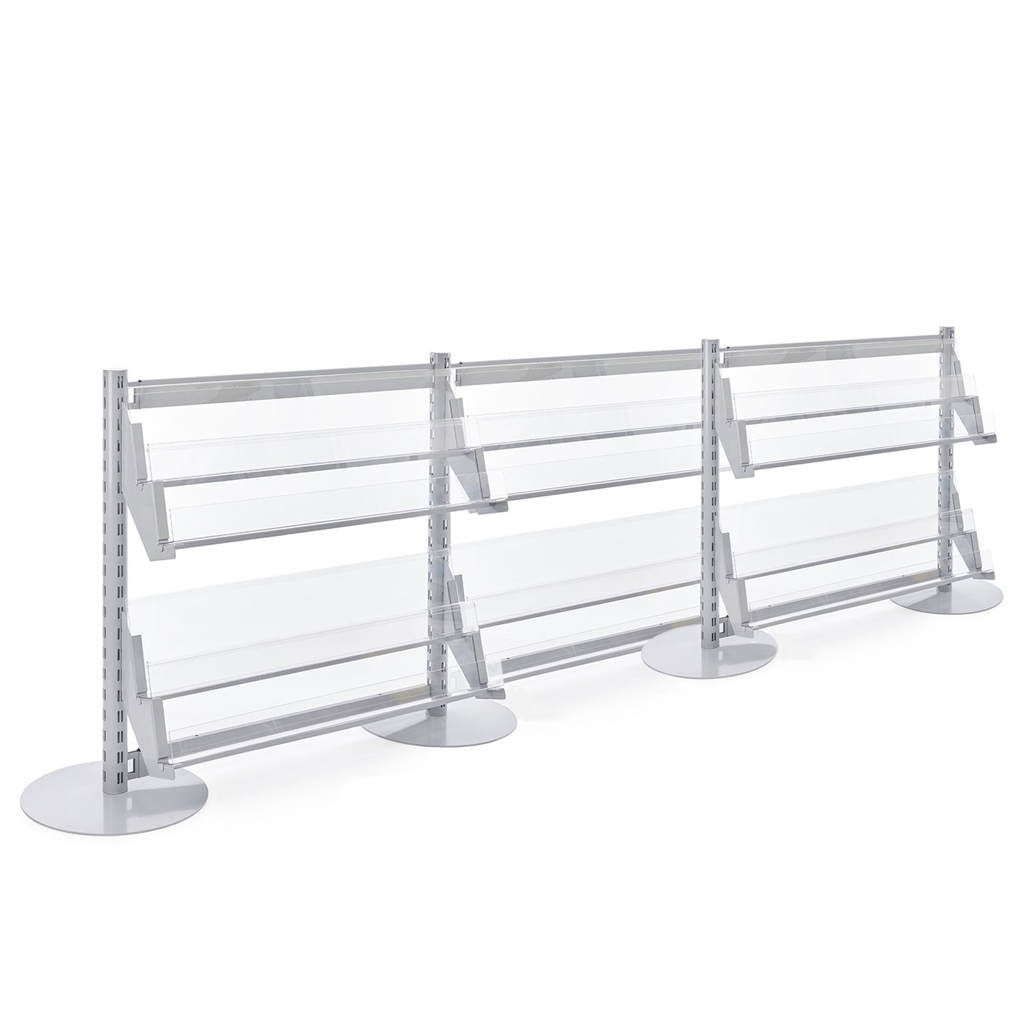 Single Sided In-Queue Merchandising Bay with Magazine Shelves - W1000mm each bay